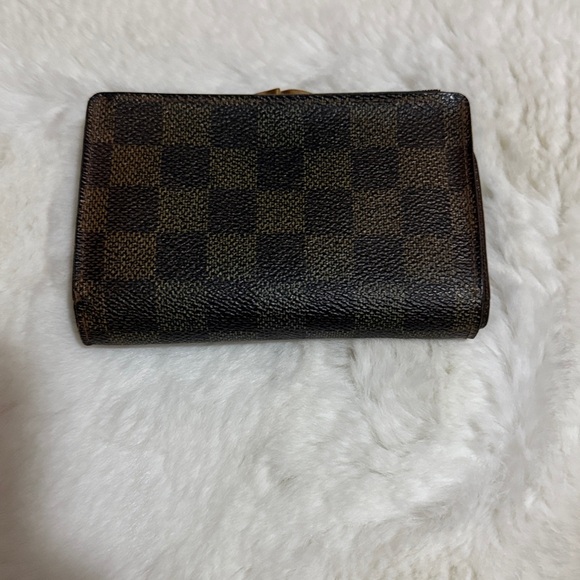 Louis Vuitton Ebene Damier Kiss lock wallet Checkered Brown - Picture 2 of 10